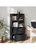 COSTWAY 4-Würfel Bücherregal 70 x 33,5 x 130 cm in Schwarz