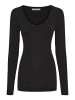 Seamless Basic Top Retro V-neck in Black