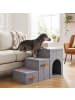 relaxdays Hundetreppe Faltbar 3 Stufen in Grau in Polyester - (B)78 x (H)44.5 x (T)33.5 cm