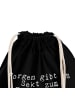Mr. & Mrs. Panda Gymnastiktasche Morgen gibt es Sekt... mit Spruch in Schwarz