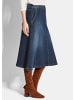 GOLDNER Bequemer Denim-Rock mit Formbund in dunkelblau