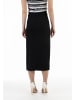 faina Damen Midirock Aus Strick in Schwarz