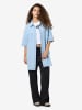 Noisy may Oversize Jeanshemd Bluse mit kurzen Ärmeln und Taschen in Hellblau