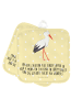 Mr. & Mrs. Panda Ofenlappen Storch mit Spruch in Gelb Pastell