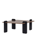 CALICOSY Couchtisch ORME in Walnuss / Schwarz - (W) 90  x (H) 35  x (L) 90  cm