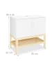 relaxdays Waschbeckenunterschrank in Weiß/ Natur - (B)60 x (H)60,5 x (T)33 cm