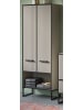 Inn.Furn Hochschrank schwarz, sand 59 cm, Badschrank mit Soft-Close