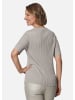 GOLDNER Kurzgröße:  Rippenstruktur-Pullover mit Halbarm in taupe