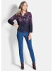 GOLDNER Kurzgröße:  Blusenshirt Langarm Druckshirt mit Allover-Print in marine / bunt / gemustert