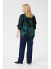 KAFFE curve Langarm - Hemd KCmona in Black/Green Painted Flower