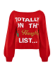 Threadbare Weihnachtspullover Naughty List in rot