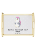 Mr. & Mrs. Panda Servier Tablett Pinguin Beste Tochter der Welt ... in Grau Pastell