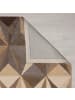 KADIMA DESIGN Wollteppich 3D Geometrisch, Wohnzimmer in Braun-Beige
