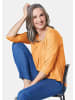 GOLDNER Chiffon-Shirt mit 3/4-Arm, Rundhals in safran