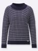 WITT WEIDEN Rundhals-Pullover in marine-ecru-gemustert