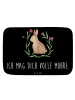 Mr. & Mrs. Panda Badeteppich Hase Sitzen mit Spruch in Schwarz