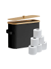 relaxdays Toilettenpapier Aufbewahrung in Schwarz - (B)45 x (H)33 x (T)16 cm