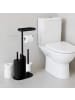 relaxdays WC Garnitur in Schwarz - (B)26 x (H)65 x (T)17 cm