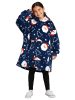 United Labels Weihnachtsmann X-MAS Oversize Cozy Hoodie Übergroße Kuschelpullover in blau