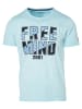 KOROSHI Kurzarm T-Shirt in blau