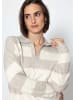 SASSYCLASSY Gestreifter Pullover mit Polokragen in Beige
