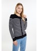 DreiMaster Maritim Strickjacke in Schwarz Weiss