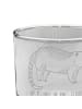 Mr. & Mrs. Panda Whiskey Glas Nasenbär mit Spruch in Transparent