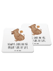 Mr. & Mrs. Panda Bierdeckel Hund Keks mit Spruch in Weiß