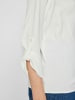 Vila Crepe Struktur Design Bluse V-Ausschnitt Top 3/4 Arm in Weiß