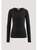 Hessnatur Rib Shirt Slim in schwarz