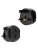 Intirilife 4x Steckdosen Adapter - UK Typ G auf USA in SCHWARZ