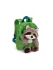 Nici Rucksack mit Plüschtier Waschbär, grün, ab 3 Jahre