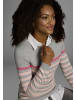 AJC Strickpullover in grau-rosa-himbeere
