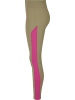 Urban Classics Leggings in khaki/brightviolet