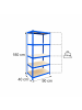 relaxdays Schwerlastregal in Blau/ Braun - (B)90 x (H)180 x (T)40 cm