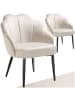 tectake Cocktailsessel gepolstert, mit Samtbezug, gewölbte, 66 x 62 x 80,5 cm