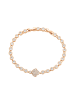 faina Women Crystal-Studded Bracelet in Rose Gold White
