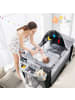 COSTWAY 4 in 1 Reisebett Babywiege Wickeltisch in Grau