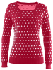 WITT WEIDEN Pullover in rot-weiß-getupft