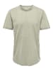 Only&Sons Langes Rundhals T-Shirt Einfarbiges Kurzarm Basic Shirt ONSBENNE in Grau