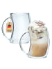Intirilife Doppelwandiges Thermo Glas 200ml Teeglas Kaffeeglas Isoliert in 2x Transparent
