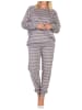 NORMANN Fleece Schlafanzug langarm Bündchen chilige optik - 88275 in grau