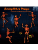 COSTWAY Halloween Deko Skelett 158cm in Orange