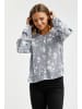 Kaffe Langarm-Bluse KAfloa Regular fit in Blue / Chalk Big Flower Print
