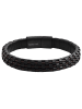 Adeliás Unisex Armband aus Leder 23 cm in schwarz