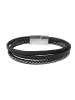 Adeliás Herren Armband – Lederarmband aus Leder 19 cm in schwarz