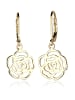 Elli Ohrringe 925 Sterling Silber Blume, Rose in Gold