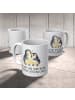Mr. & Mrs. Panda Plastikbecher Pinguin umarmen mit Spruch in Weiß