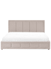 Beliani Doppelbett QUIBERON in Beige - (W) 188 x (H) 104 x (L) 215 cm