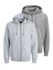 Jack & Jones Sweatjacke / Hoodie Star in Hellgrau / grau